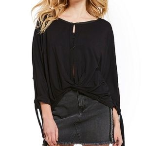 NWT Free People Wrap Key-Hole Blouse